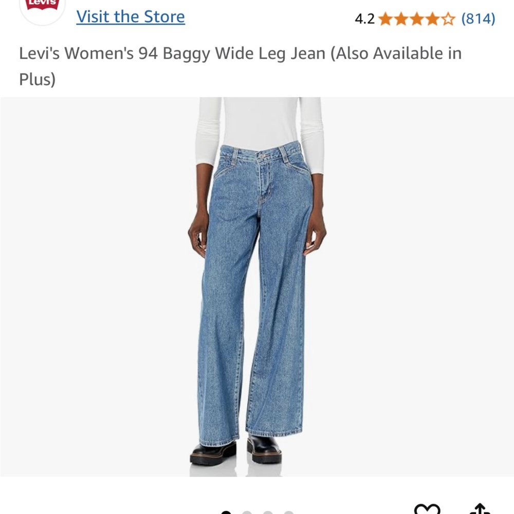 Levi's Women's Blue Baggy Wide Leg Jeans - size 28 EUC